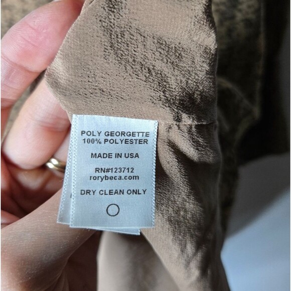 Rory Becca 100% Silk Snakeskin Shift Mini Dress Sheer Longsleeve Lined Size S - Picture 8 of 10